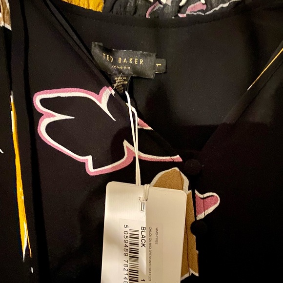 Ted Baker of London Yvee dress midi with ruffles size 1 0-2 - Picture 3 of 5